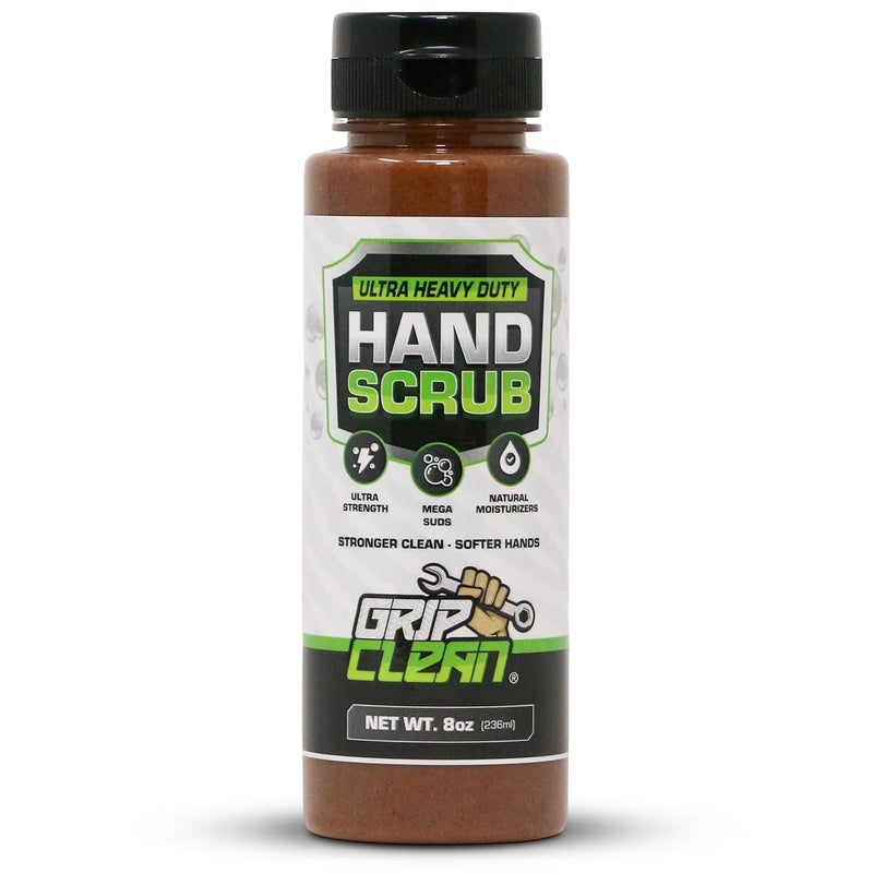 Grip Clean Ultra Heavy Duty Hand Cleaner for Mechanics – Walnut Shell & Clay-Infused Technology Removes Grease, Oil & Paint – Pro-Grade Industrial Hand Soap with Cherry Scent - 8 Fl Oz - Image 1